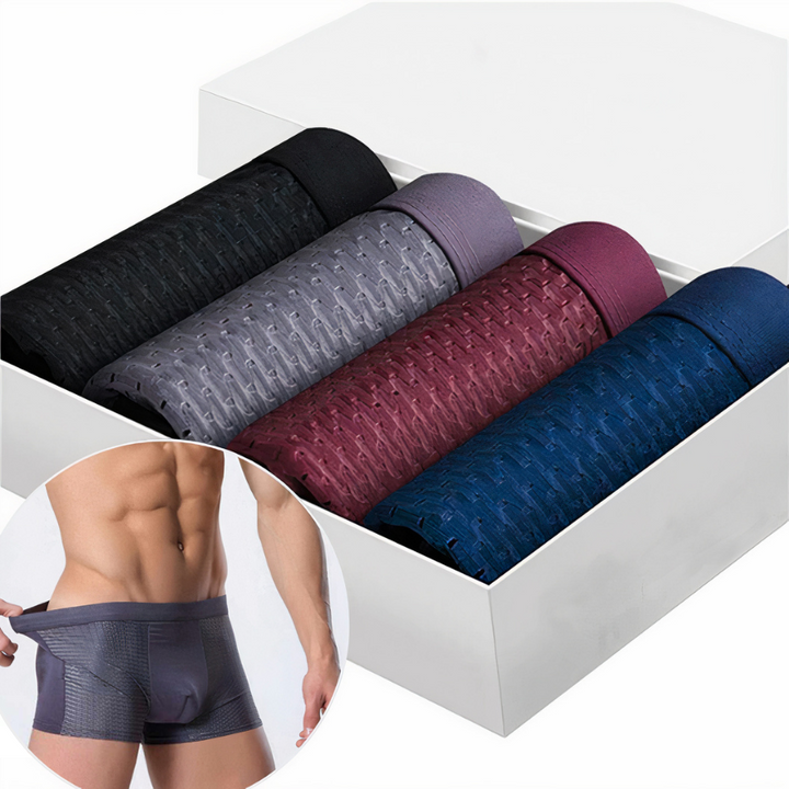 Men's Bamboo Boxer Briefs 10-Pack Breathable Moisture-Wicking No-Shift Comfort for Active Lifestyle Everyday Wear | Lonoma