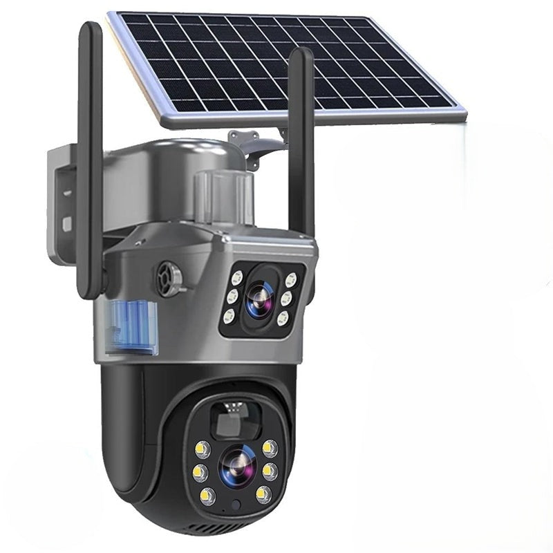 4K Solar Security Camera Outdoor, Dual Lens 10x Zoom, 360° Pan Tilt, WiFi & 4G Wireless Cellular, Night Vision Yard Farm Surveillance | Lonoma