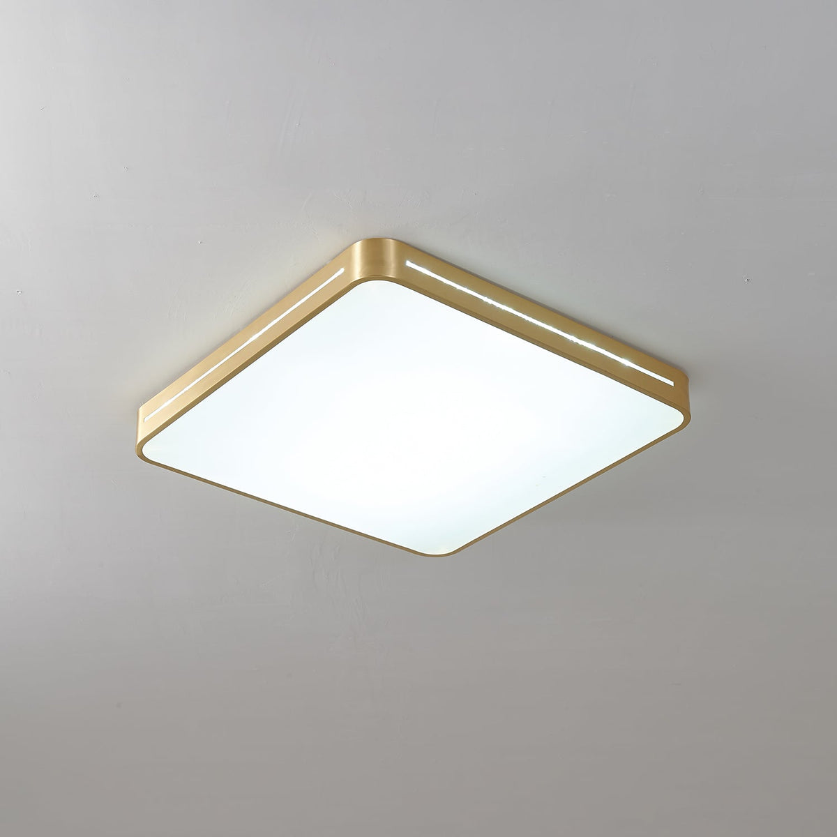 Contemporary LED Flush Mount Ceiling Light Brass Frame Minimalist Design 12-20 inch Round Square for Bedroom Hallway Kitchen | Lonoma