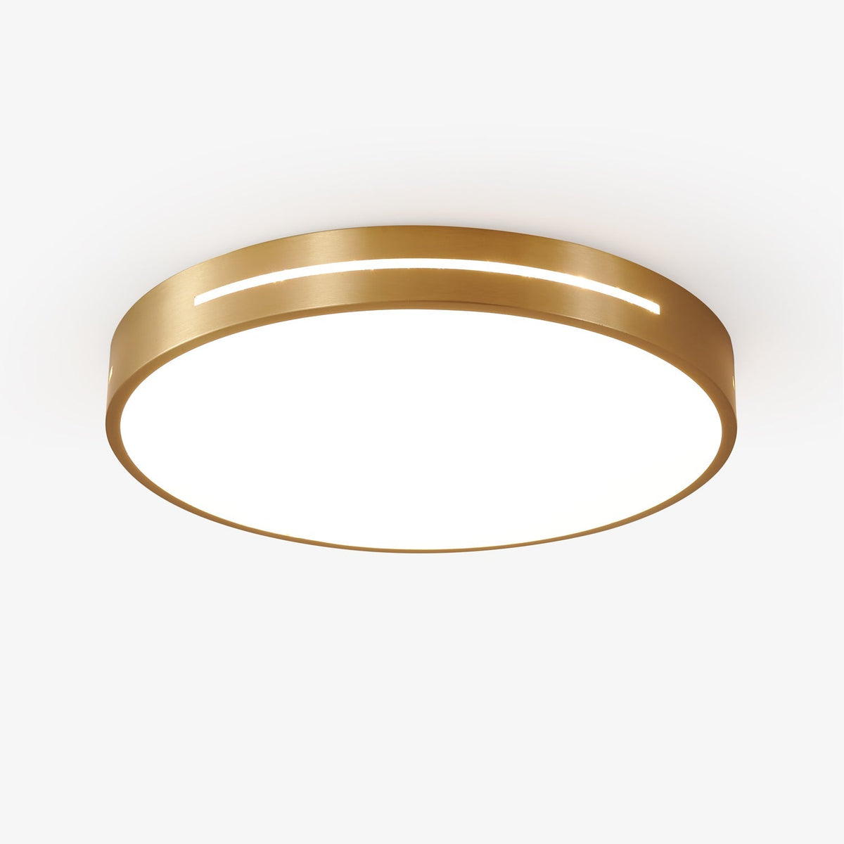 Contemporary LED Flush Mount Ceiling Light Brass Frame Minimalist Design 12-20 inch Round Square for Bedroom Hallway Kitchen | Lonoma