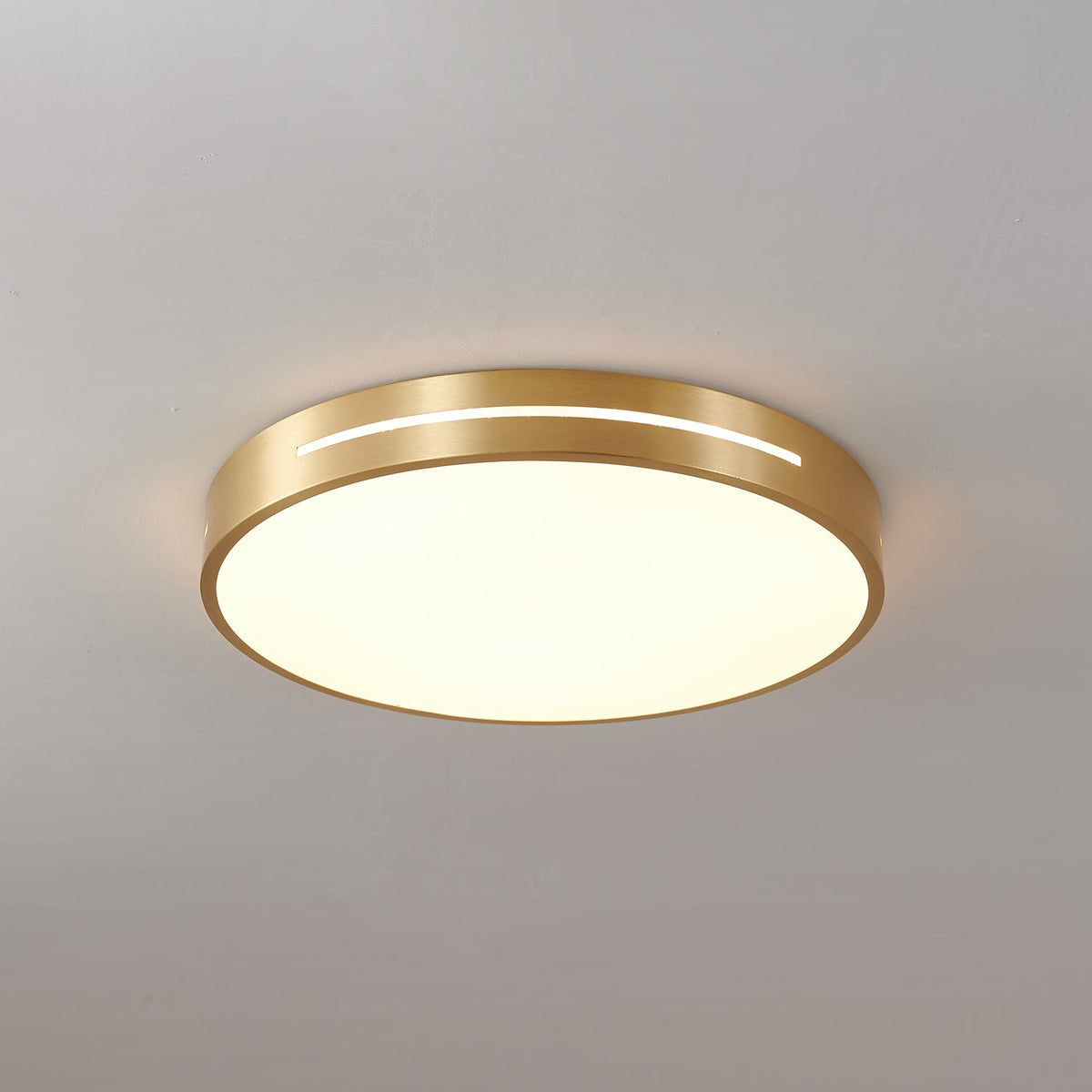 Contemporary LED Flush Mount Ceiling Light Brass Frame Minimalist Design 12-20 inch Round Square for Bedroom Hallway Kitchen | Lonoma