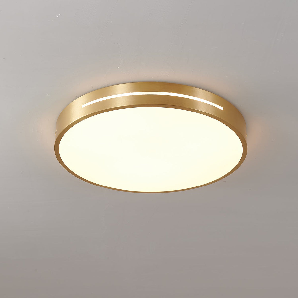 Contemporary LED Flush Mount Ceiling Light Brass Frame Minimalist Design 12-20 inch Round Square for Bedroom Hallway Kitchen | Lonoma