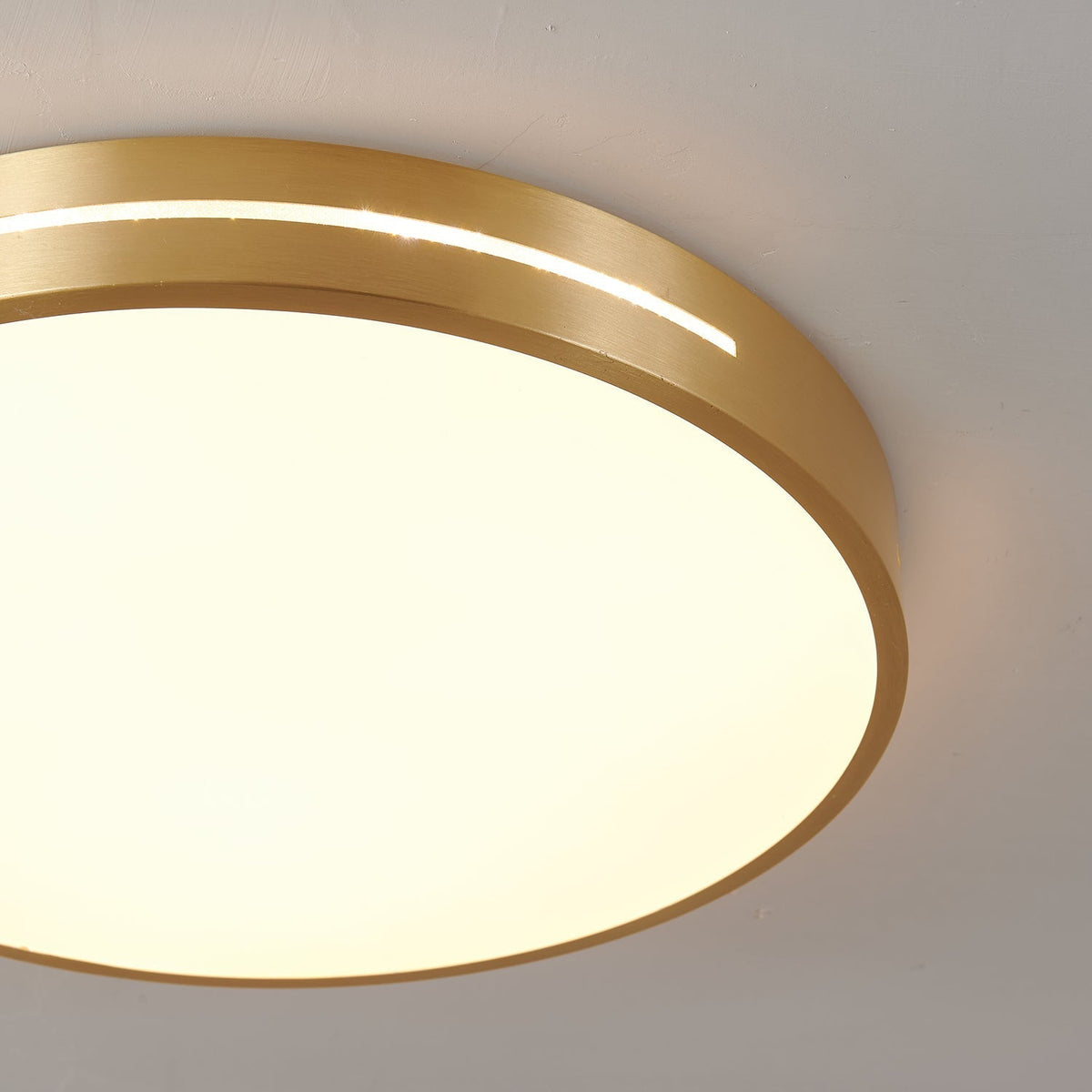 Contemporary LED Flush Mount Ceiling Light Brass Frame Minimalist Design 12-20 inch Round Square for Bedroom Hallway Kitchen | Lonoma