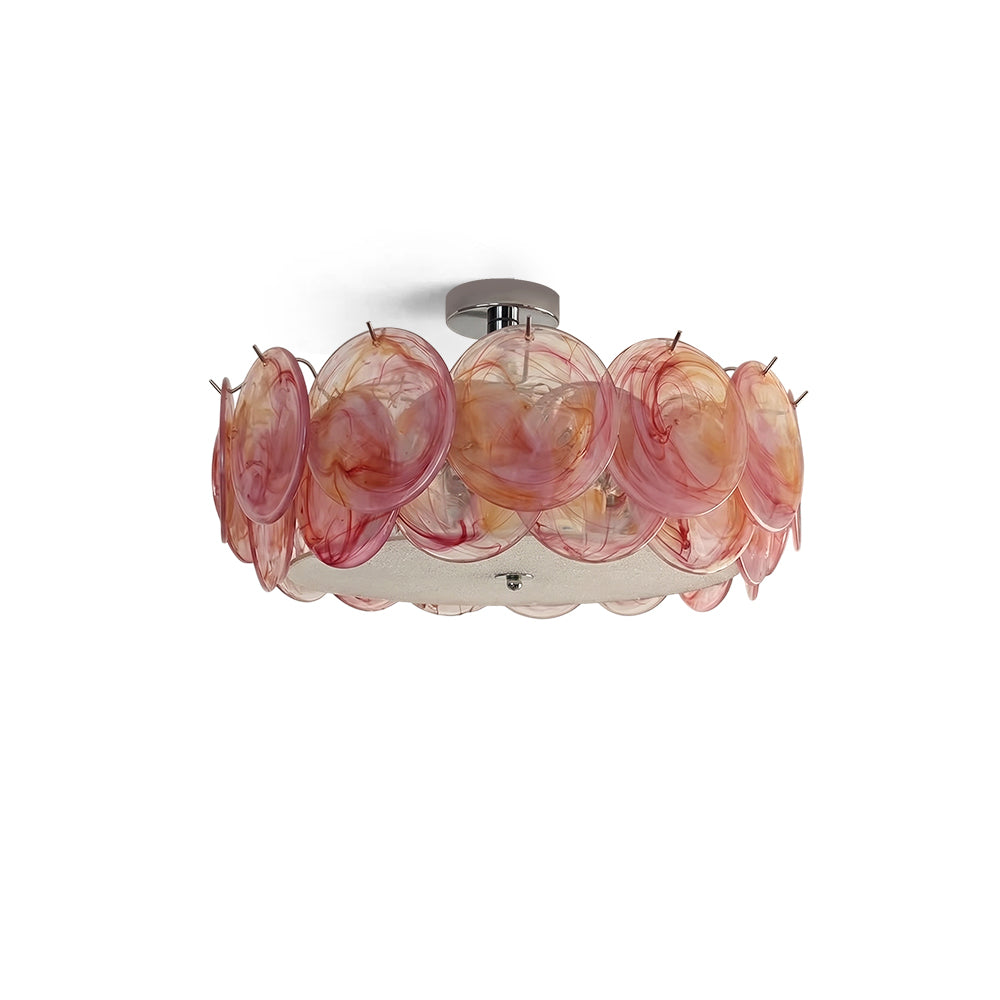 Flush Mount Ceiling Light Fixture with Glass Shade, Modern LED Compatible Semi-Flush Ceiling Lamp for Bedroom Kitchen Hallway Dining Room | Lonoma