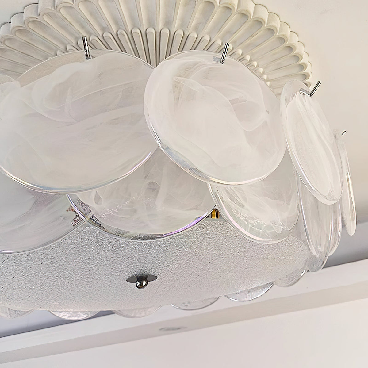 Flush Mount Ceiling Light Fixture with Glass Shade, Modern LED Compatible Semi-Flush Ceiling Lamp for Bedroom Kitchen Hallway Dining Room | Lonoma
