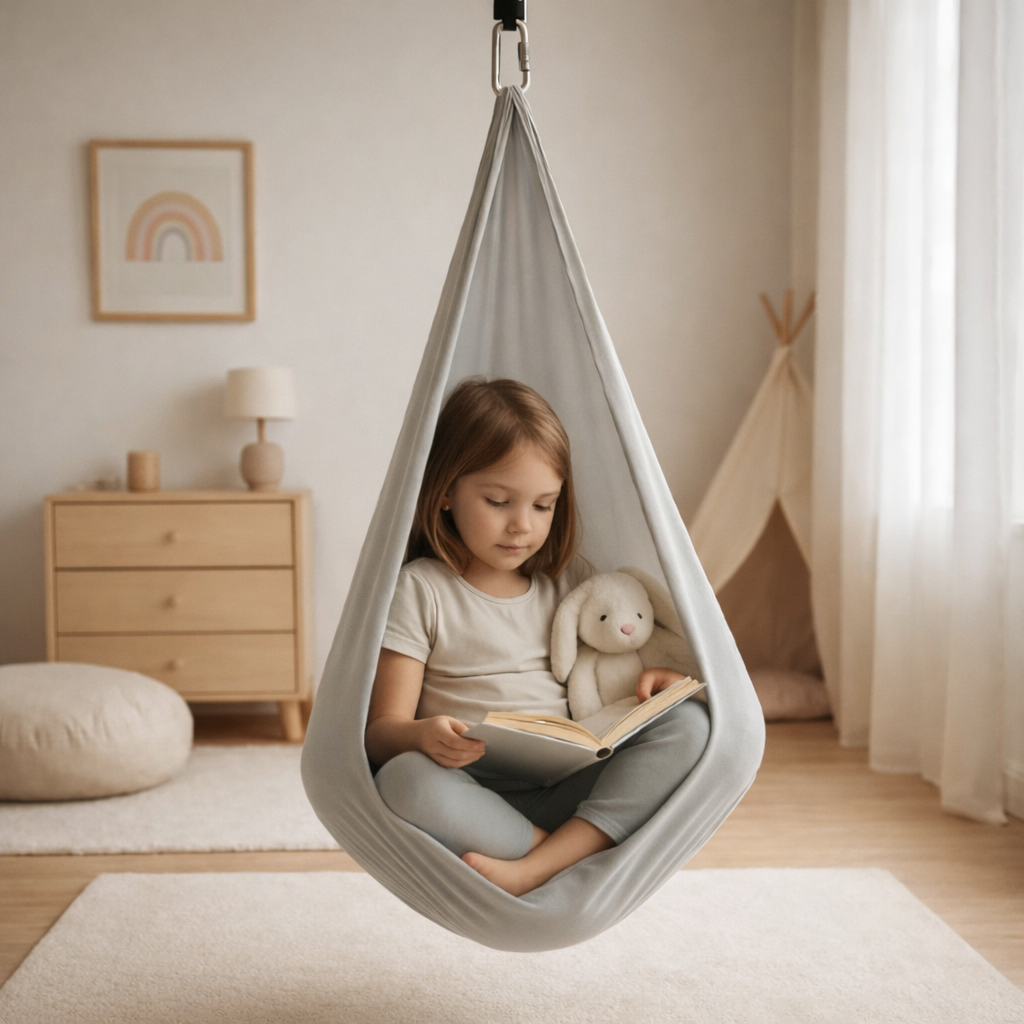 Hanging Cocoon Hammock for Indoor & Outdoor Use, Weather-Resistant Sensory Swing Pod for Kids & Adults, Porch, Patio, Bedroom Reading Nook | Lonoma
