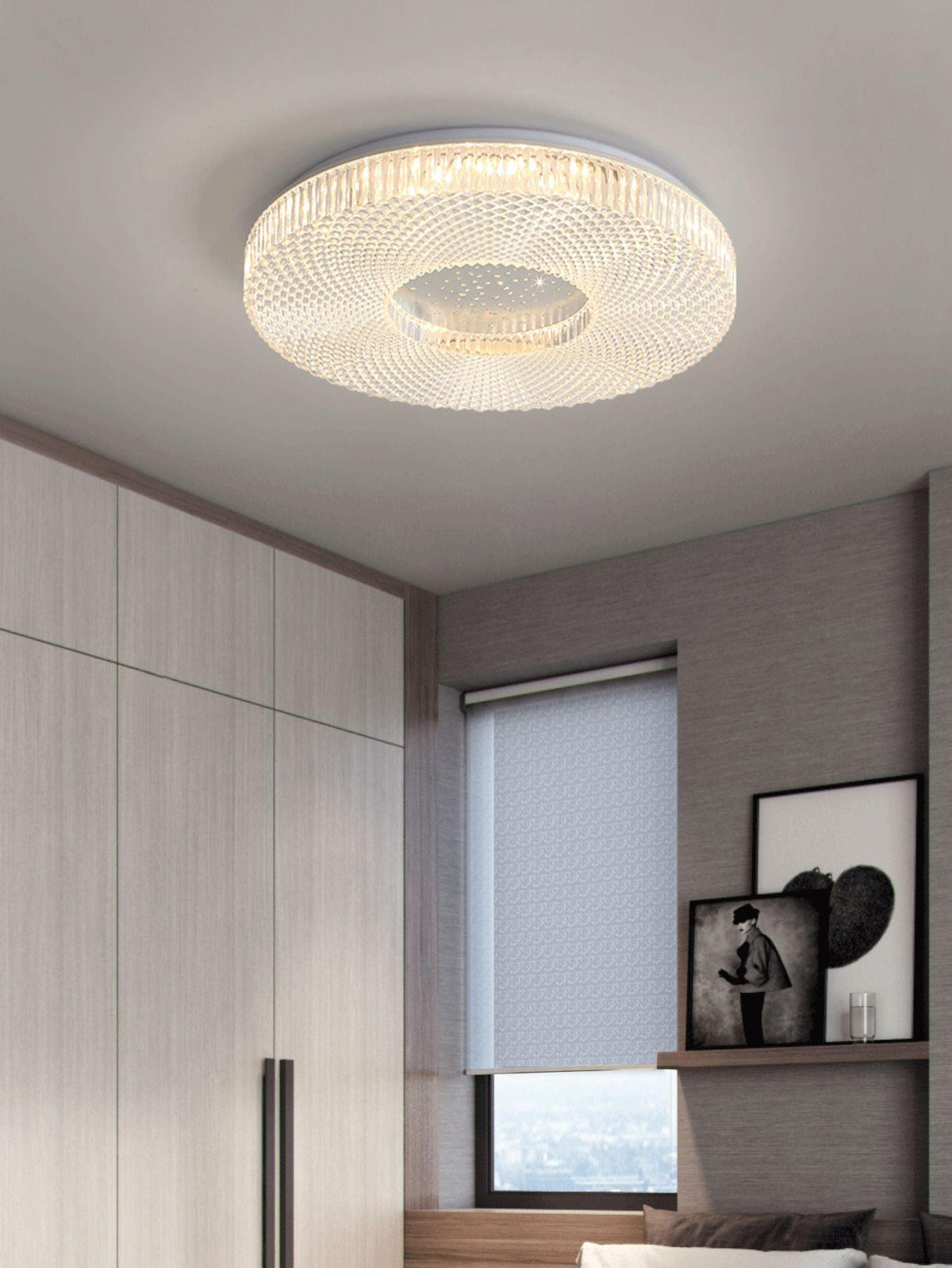 Modern LED Flush Mount Ceiling Light Fixture Acrylic Diffuser Round Panel for Bedroom Entryway Hallway Contemporary Design Gold White | Lonoma