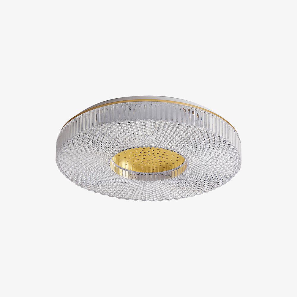Modern LED Flush Mount Ceiling Light Fixture Acrylic Diffuser Round Panel for Bedroom Entryway Hallway Contemporary Design Gold White | Lonoma