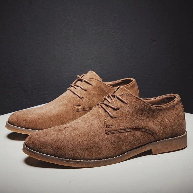 Men's Suede Oxford Lace-Up Dress Shoes – Versatile Leather Shoes for Work, Weddings & Casual Style | Lonoma