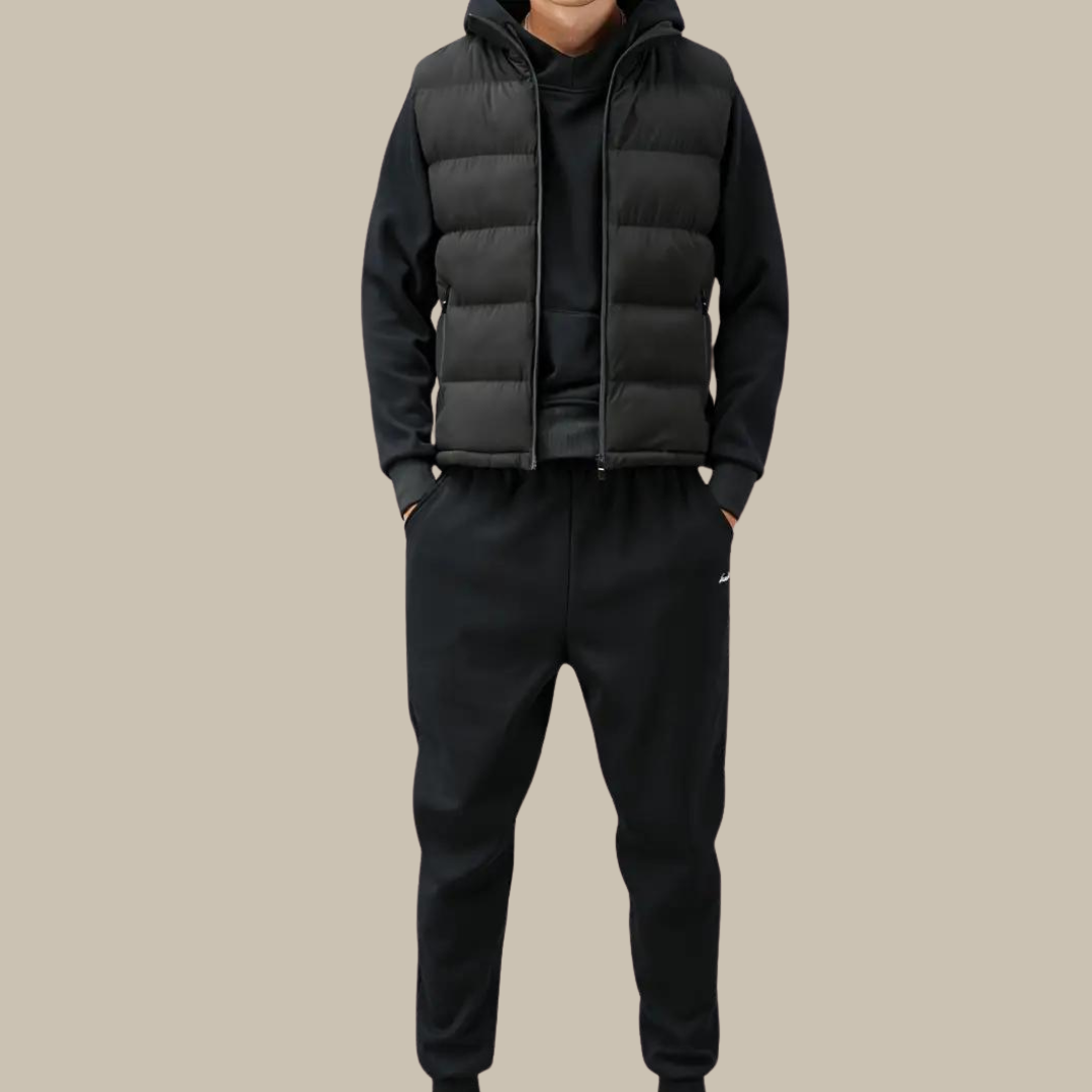 Men's Quilted Puffer Vest with Zipper and High Neck | Sleeveless Insulated Jacket for Fall Winter Layering | Lightweight Zip Up Gilet | Lonoma