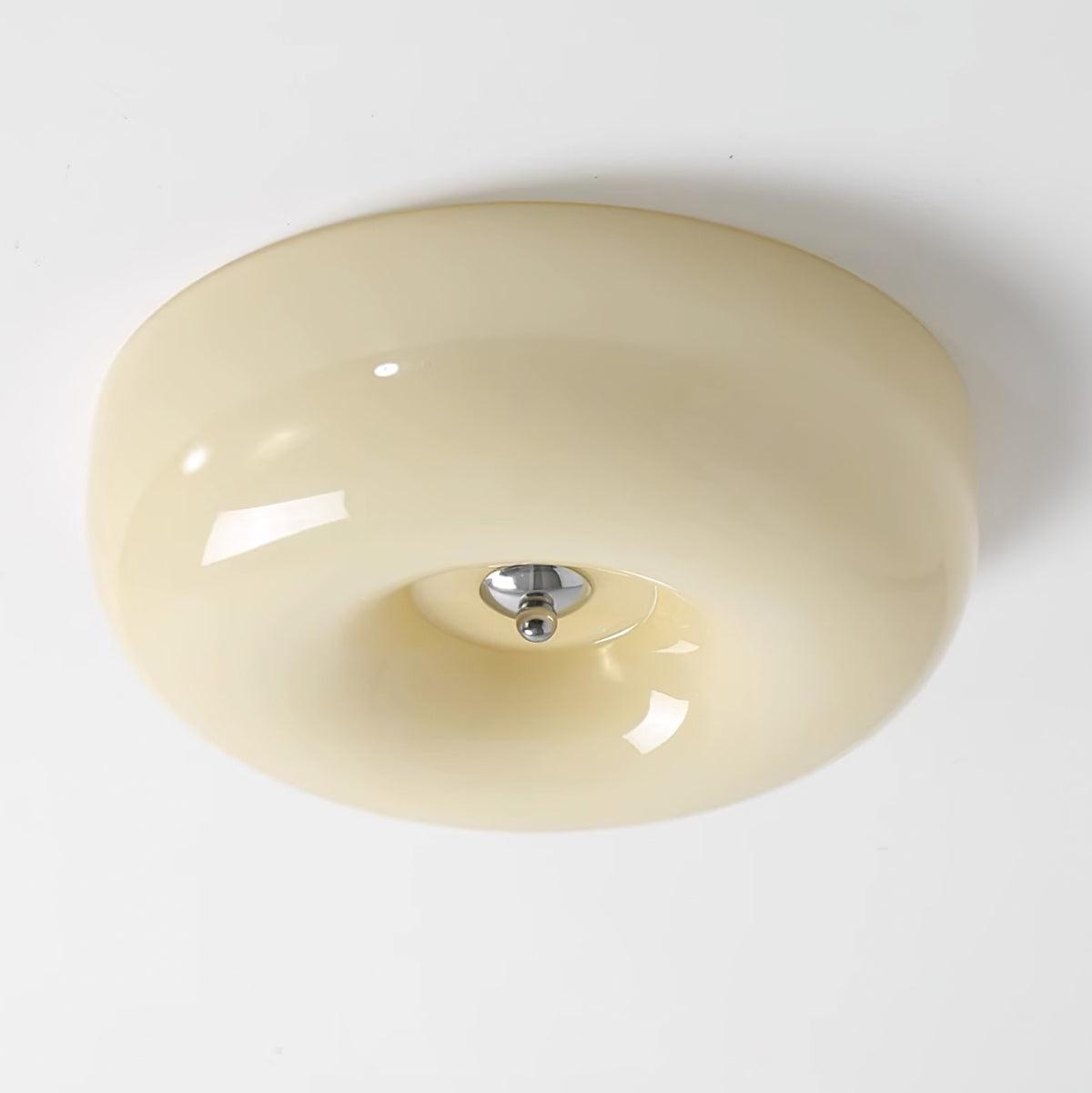Flush Mount LED Ceiling Light with Swirled Glass Shade – Modern Low Profile Design for Bedroom, Hallway, Kitchen – Chrome Finish | Lonoma
