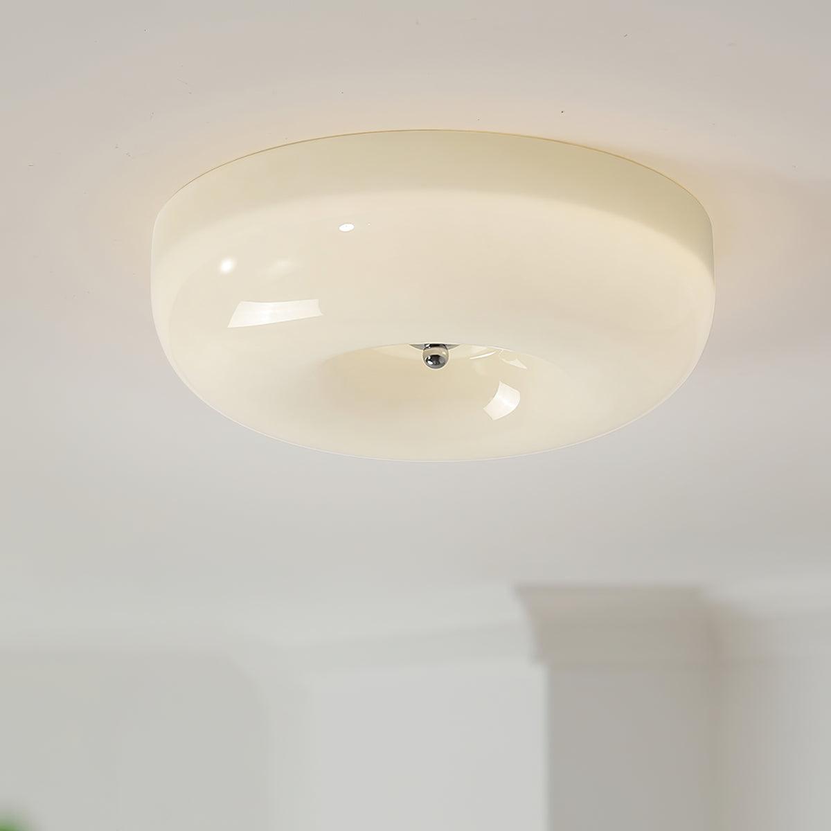 Flush Mount LED Ceiling Light with Swirled Glass Shade – Modern Low Profile Design for Bedroom, Hallway, Kitchen – Chrome Finish | Lonoma