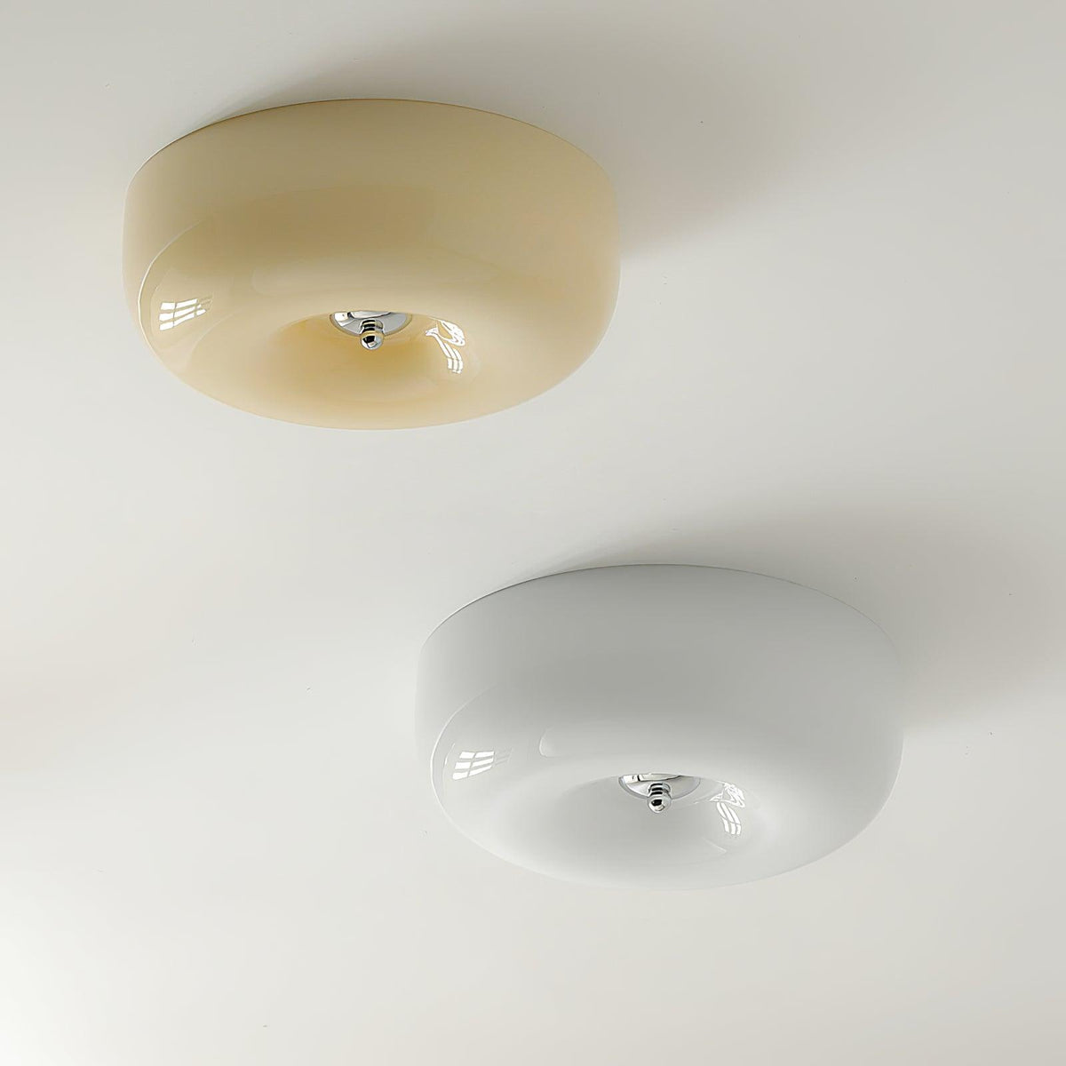 Flush Mount LED Ceiling Light with Swirled Glass Shade – Modern Low Profile Design for Bedroom, Hallway, Kitchen – Chrome Finish | Lonoma