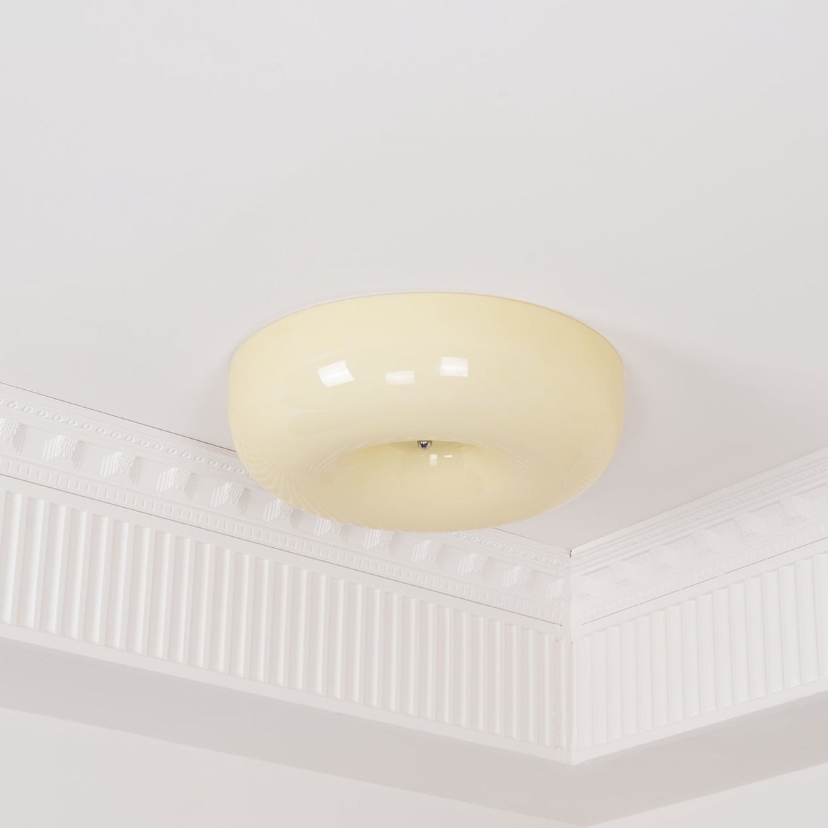 Glass Button Ceiling Light Fixture, Round Flush Mount LED Lamp for Bedroom, Kitchen, Hallway, Integrated Modern Overhead Lighting | Lonoma
