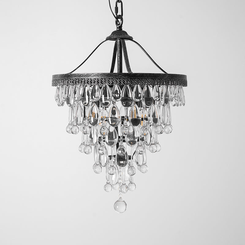 Crystal Drop Chandelier Antique Bronze Finish Multi Light Pendant Dining Room Living Room Foyer Statement Lighting Adjustable Chain | Lonoma