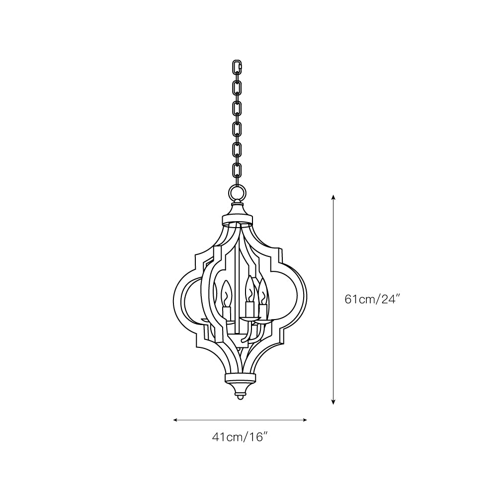Rustic 4-Light Wood Beam Chandelier with Chain Mount for Dining Room Kitchen Farmhouse Industrial Décor | Lonoma