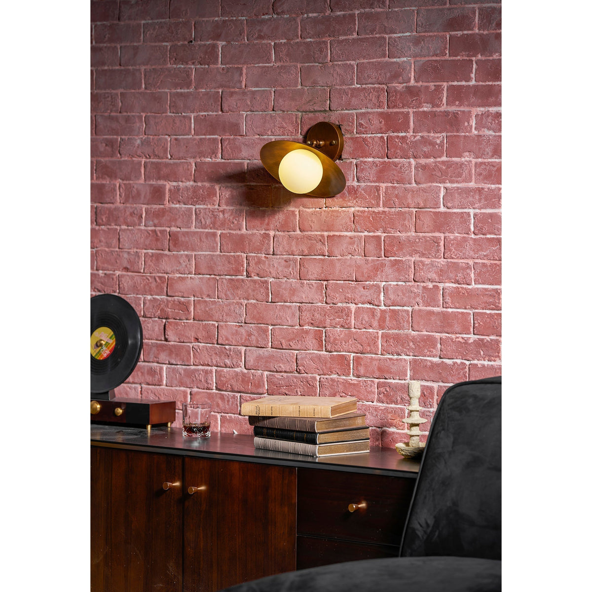 Semi-Flush Ceiling Light 10 in Brass Glass Shade Modern Fixture for Kitchen Hallway Bedroom Entryway | Lonoma