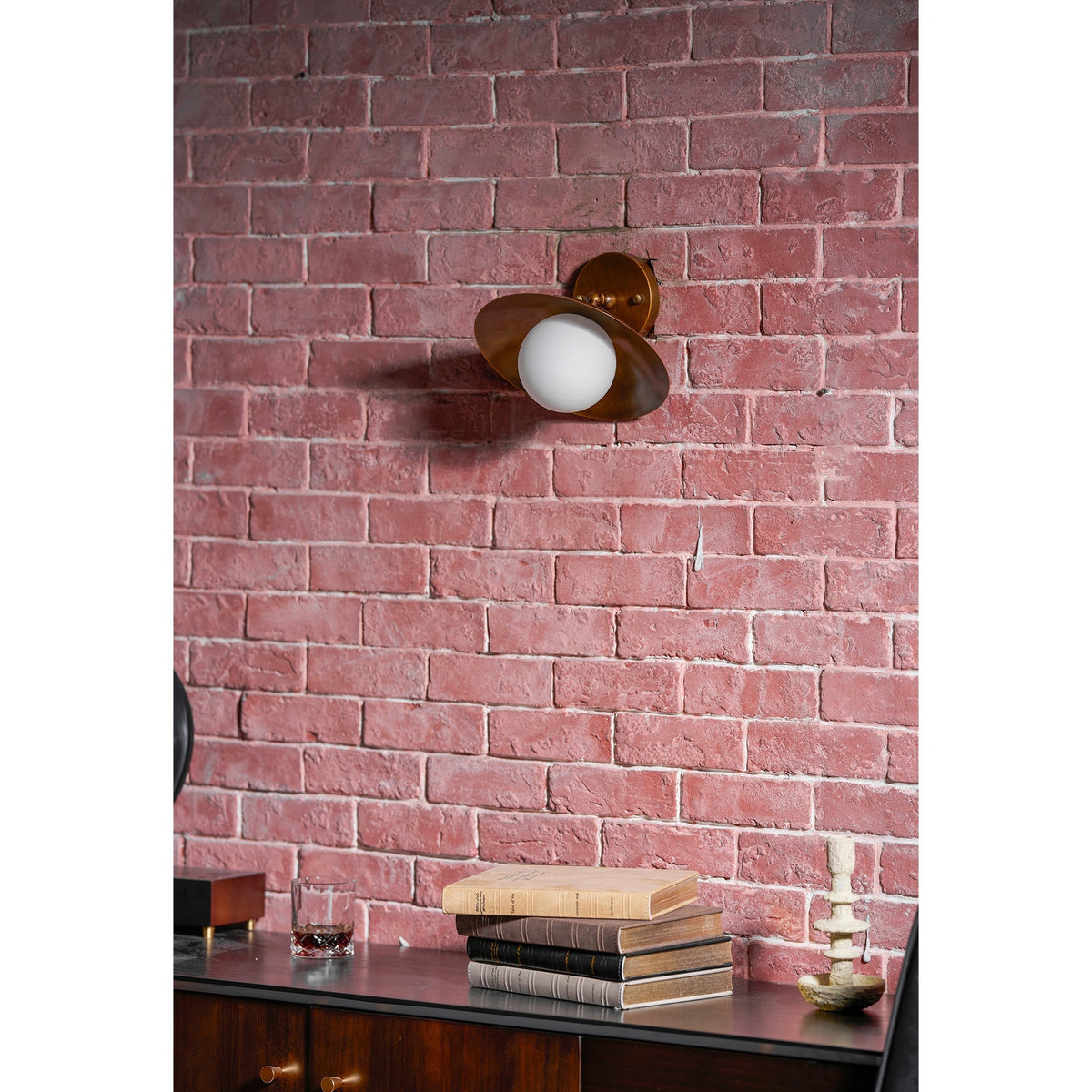 Semi-Flush Ceiling Light 10 in Brass Glass Shade Modern Fixture for Kitchen Hallway Bedroom Entryway | Lonoma