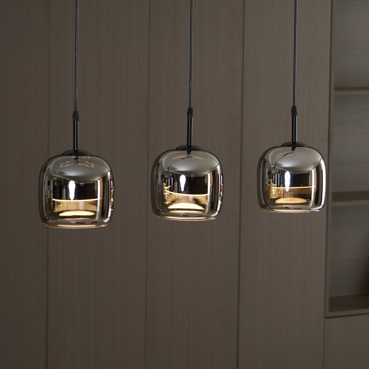 Smoky Gray Glass Pendant Light Single Bulb Adjustable Modern Hanging Fixture for Kitchen Island Dining Room Entryway Bedroom | Lonoma