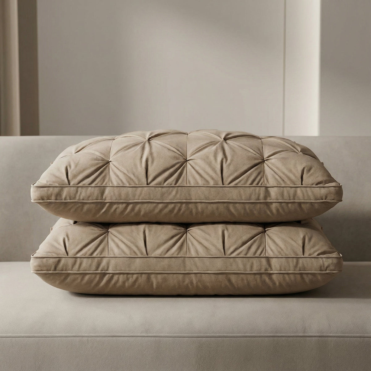 Goose Down Sleep Pillow with Natural Cotton Shell for Side, Back & Stomach Sleepers | Lonoma