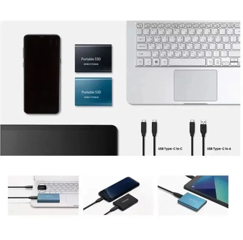 2TB Portable Solid State Drive USB-C External Storage for Laptops Computers High-Speed Data Backup Photography Students | Lonoma