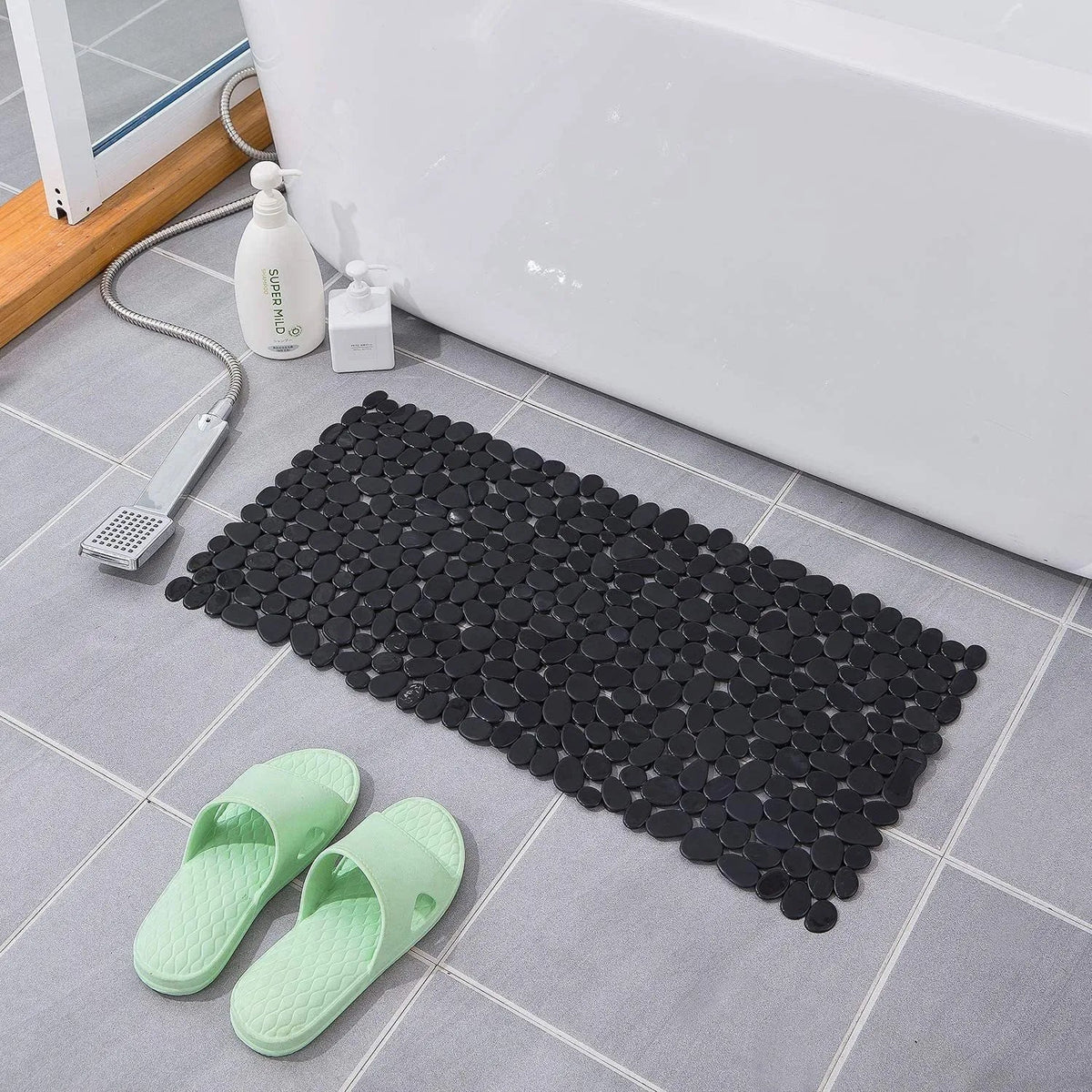 Pebble Texture Non-Slip Shower Mat with Massage Surface for Bathroom Safety and Comfort | Lonoma