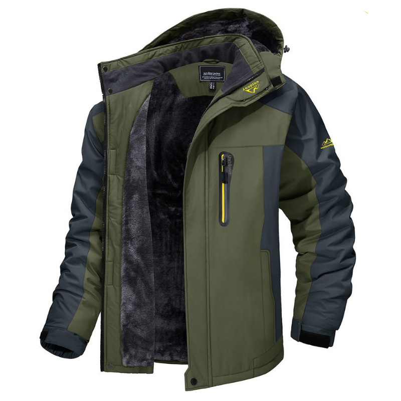 Men's Insulated Parka with Removable Hood, Fleece-Lined Winter Coat in Green, Black, Blue or Red for Hiking, Work & Everyday Wear | Lonoma