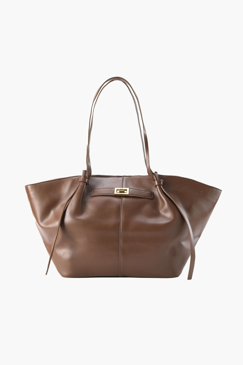 Structured Leather Shoulder Tote with Hardware Accent – Large Carryall for Work, Travel & Everyday | Lonoma
