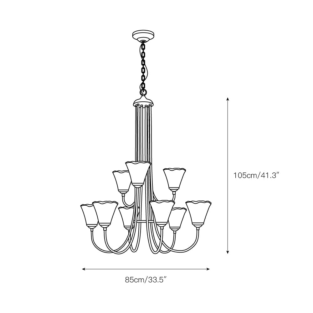 Amber Glass Globe Chandelier with Dark Brass Frame – Multi-Light Adjustable Height Hanging Fixture for Dining Room, Entryway, Living Room | Lonoma