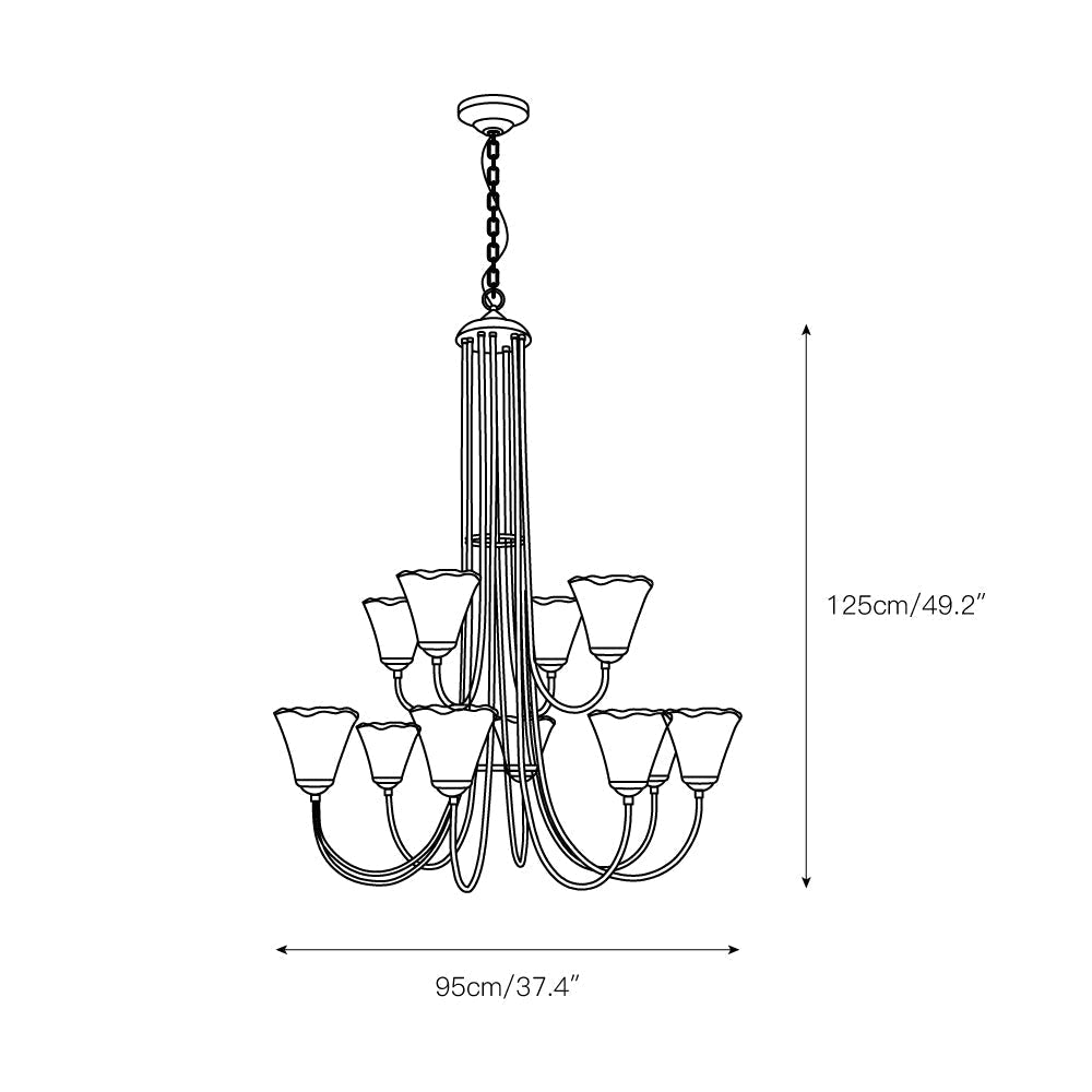 Amber Glass Globe Chandelier with Dark Brass Frame – Multi-Light Adjustable Height Hanging Fixture for Dining Room, Entryway, Living Room | Lonoma