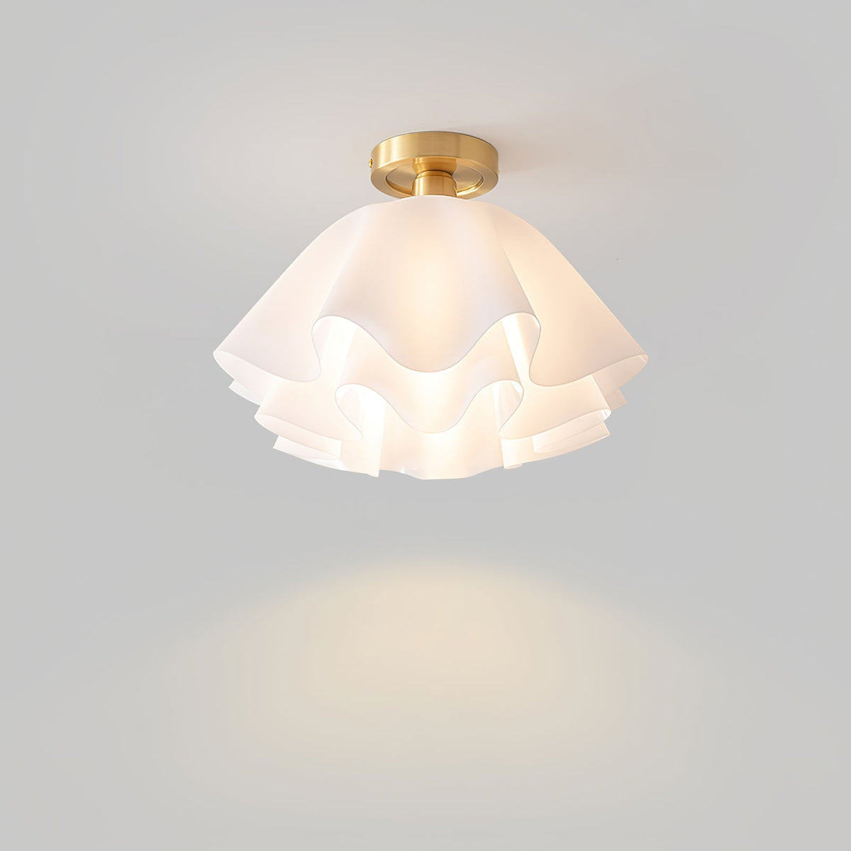 Flower-Shaped Ceiling Light Fixture Modern Sculptural Flush Mount E26 Base Indoor Metal Acrylic Shade for Bedroom Hallway Entryway | Lonoma
