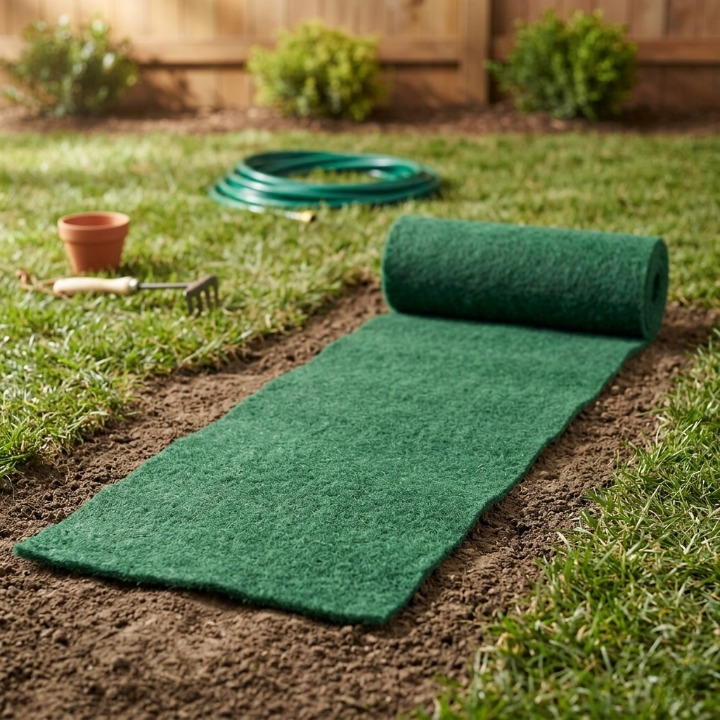 Biodegradable Grass Seed Mat 118 × 7.9 in for Lawn Bare Spot Repair Erosion Control Roll-Out Turf Restoration Eco-Friendly Garden Seeding | Lonoma