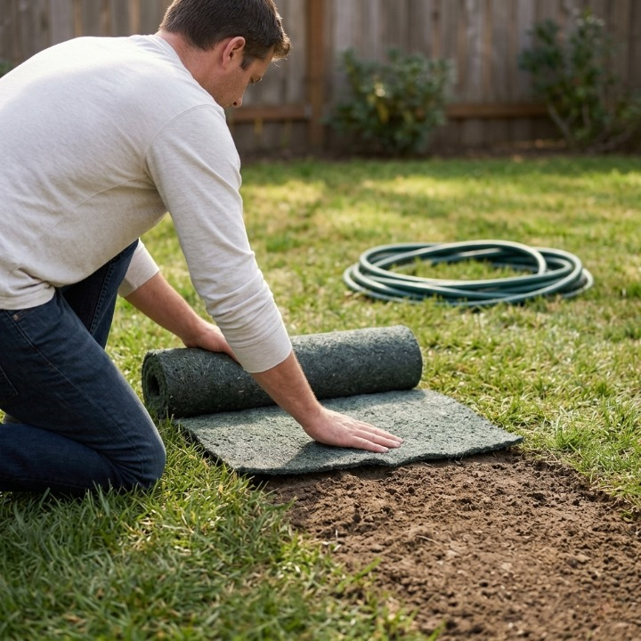 Biodegradable Grass Seed Mat 118 × 7.9 in for Lawn Bare Spot Repair Erosion Control Roll-Out Turf Restoration Eco-Friendly Garden Seeding | Lonoma