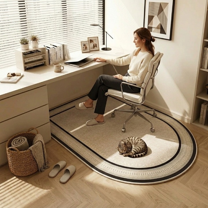 Office Chair Mat for Hardwood Floors & Carpet, 0.2 in Non-Slip Low-Pile Rolling Chair Floor Protector for Laminate, Tile, Home Office | Lonoma