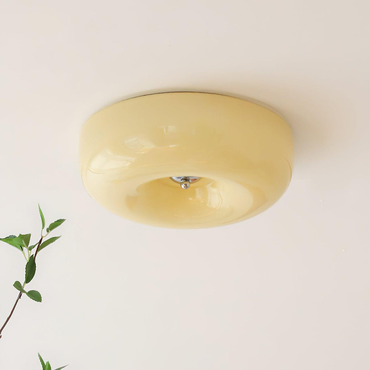 Glass Button Ceiling Light Fixture, Round Flush Mount LED Lamp for Bedroom, Kitchen, Hallway, Integrated Modern Overhead Lighting | Lonoma