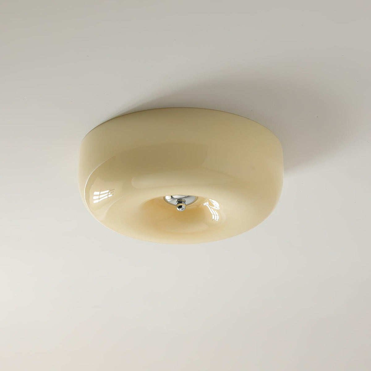 Glass Button Ceiling Light Fixture, Round Flush Mount LED Lamp for Bedroom, Kitchen, Hallway, Integrated Modern Overhead Lighting | Lonoma