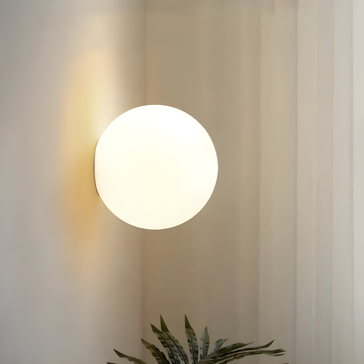 Frosted Glass Globe Wall Sconce with E27 Socket – Modern Nordic Sphere Light for Bedroom, Hallway, Bathroom | Lonoma