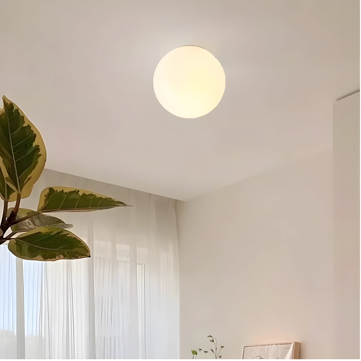 Frosted Glass Globe Wall Sconce with E27 Socket – Modern Nordic Sphere Light for Bedroom, Hallway, Bathroom | Lonoma