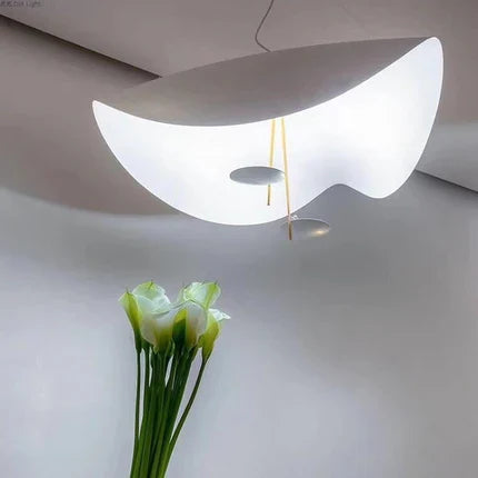 Metal Pendant Light Gold Foil Finish Twisted Sculptural Design Warm LED Indoor Lighting Adjustable Cord Dining Living Room Kitchen Island | Lonoma