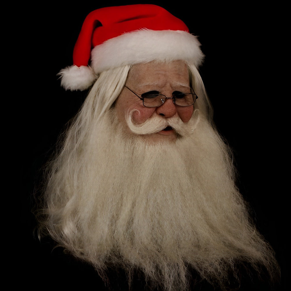 Full Head Character Mask with Hair Realistic Latex Halloween Costume Mask for Adults Cosplay Party Theater Old Man Woman Santa Claus Witch | Lonoma
