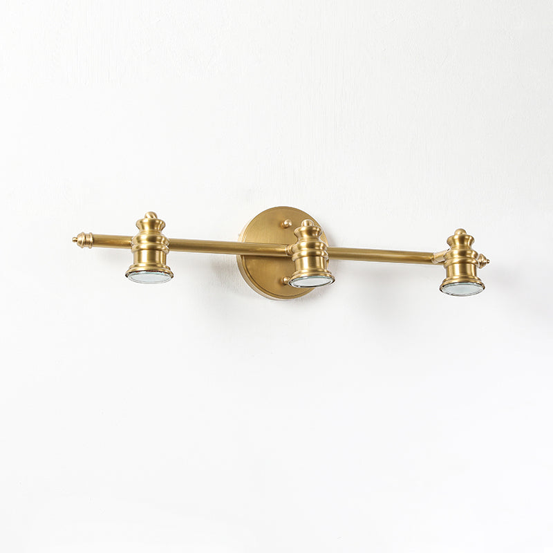 Adjustable Brass Wall Sconce with Multiple Spotlights – Indoor Track Light Fixture for Living Room, Bedroom & Hallway – Hardwired MR16 Lamp | Lonoma