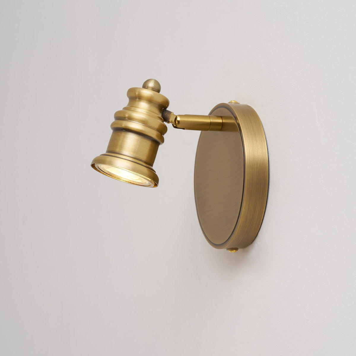 Adjustable Brass Wall Sconce with Multiple Spotlights – Indoor Track Light Fixture for Living Room, Bedroom & Hallway – Hardwired MR16 Lamp | Lonoma