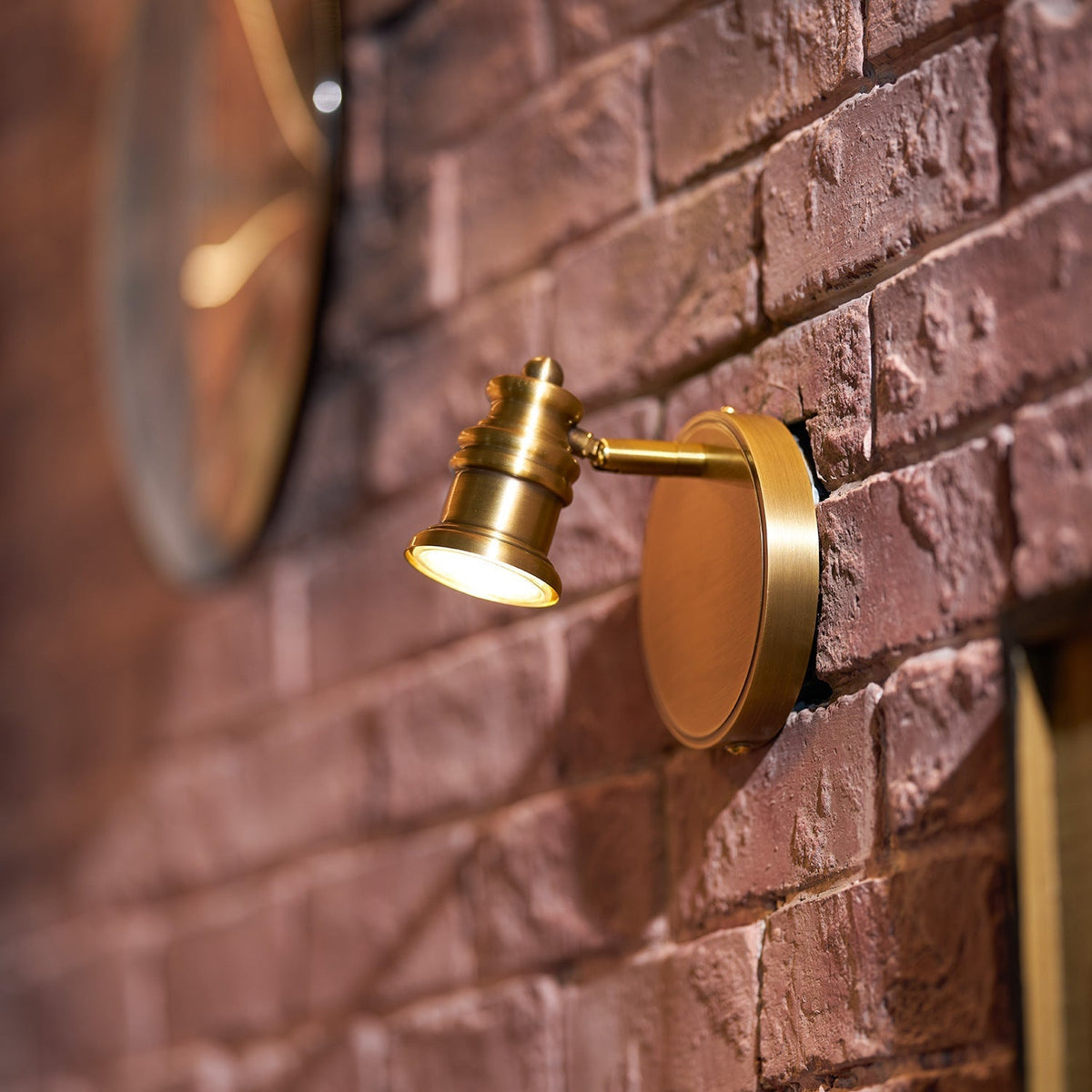 Adjustable Brass Wall Sconce with Multiple Spotlights – Indoor Track Light Fixture for Living Room, Bedroom & Hallway – Hardwired MR16 Lamp | Lonoma