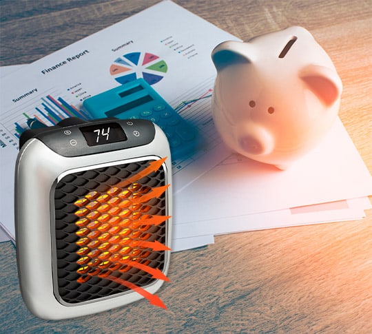 Compact Space Heater 800W Portable Electric Room Heater with Antimicrobial Filter for Home Office Bedroom Quick Heat | Lonoma