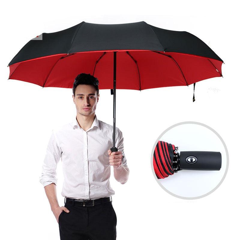 Windproof Inverted Umbrella with Auto-Open Button for Rain & Sun Protection – Reverse Close Design | Lonoma