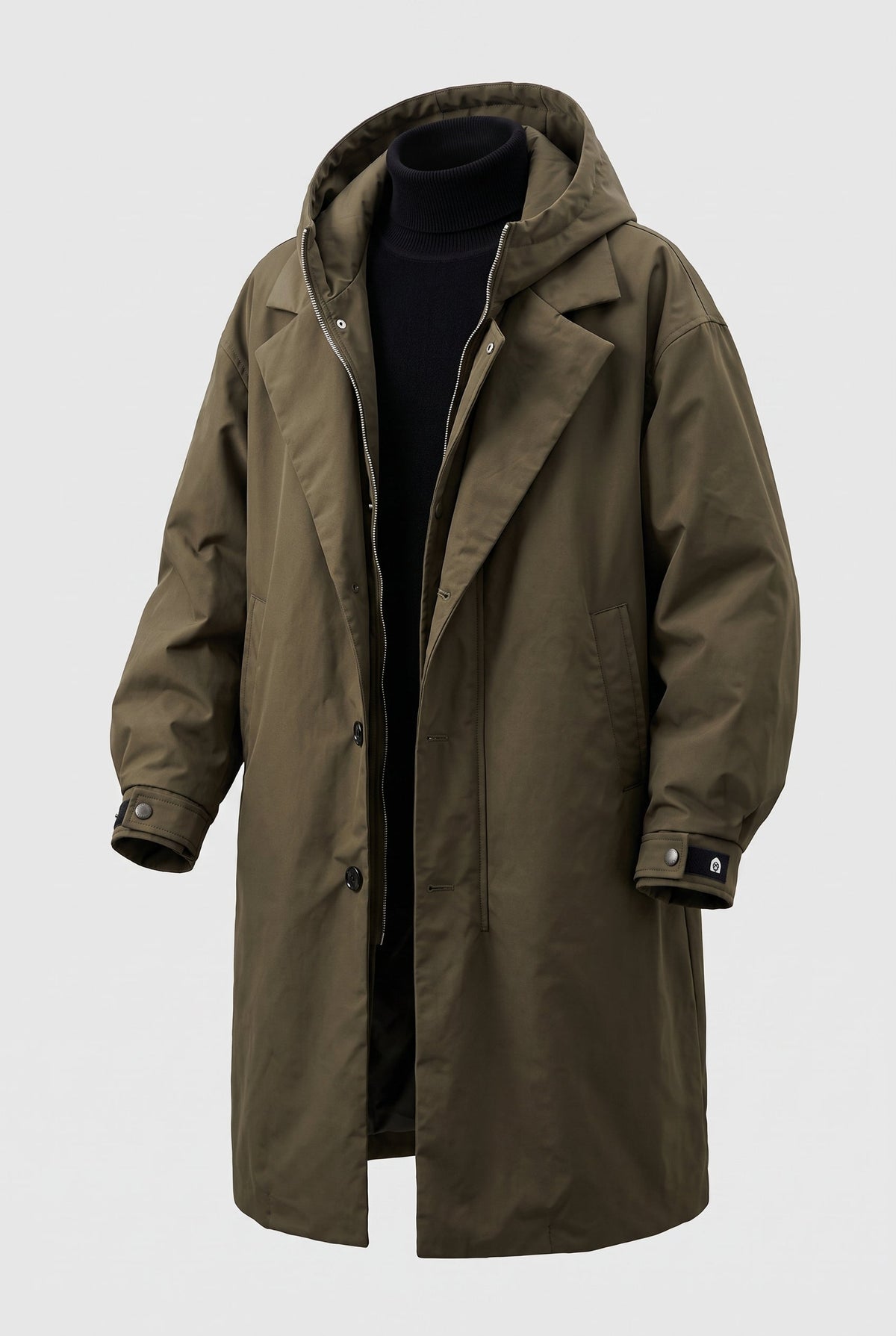 Men's Waterproof Rain Jacket with Adjustable Hood and Zip Closure for Outdoor Commuting Travel | Lonoma