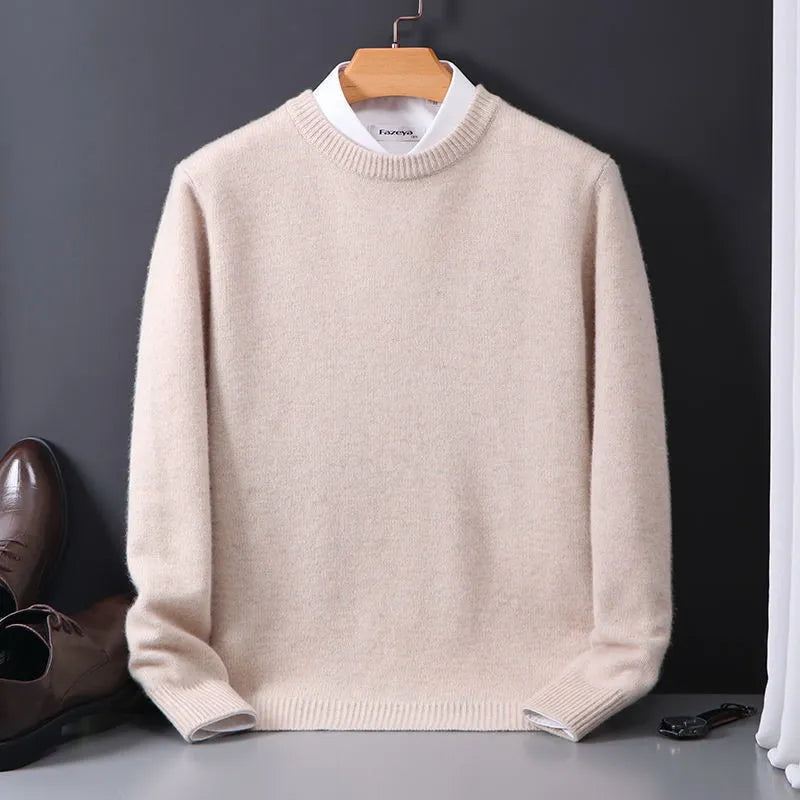 Men's Premium Cashmere Crewneck Sweater - Classic Pullover for Work, Casual Everyday Style, Business & Leisure | Lonoma