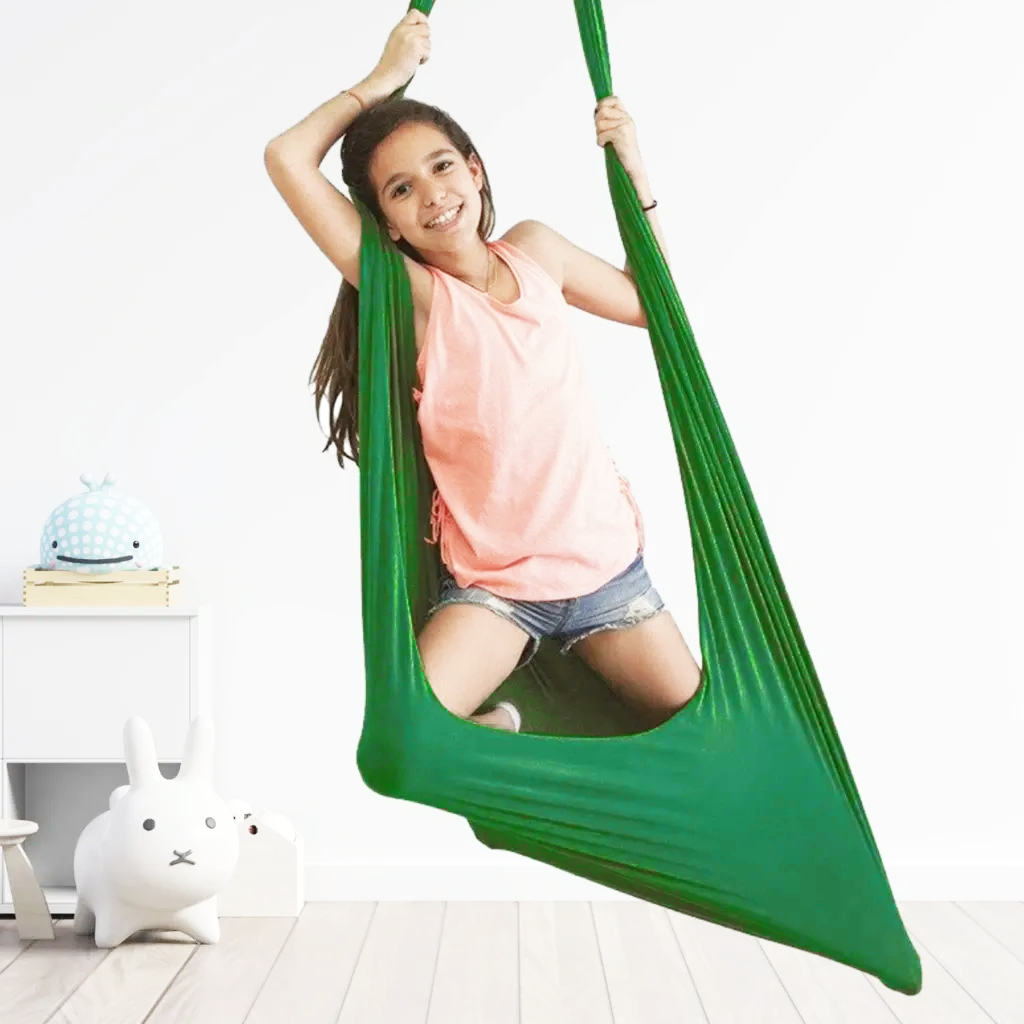 Kids Hammock Swing Chair Organic Cotton Sensory Pod for Calm Relaxation Therapy Development Cocoon Seat Indoor Hanging | Lonoma