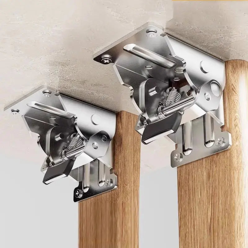 Heavy-Duty Folding Table Bracket Set, Self-Locking Steel Shelf Support for Workbench, RV Table, Drop-Leaf Desk, Murphy Bed | Lonoma