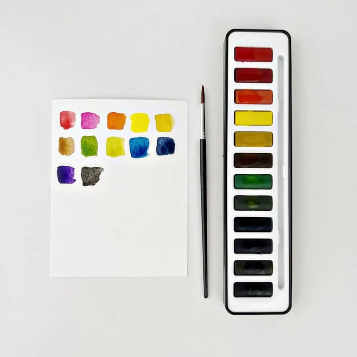 Watercolor Painting Workbook for Beginners, Step-by-Step Guided Lessons with Pre-Drawn Outlines, Spiral-Bound Art Book for Adults & Kids | Lonoma